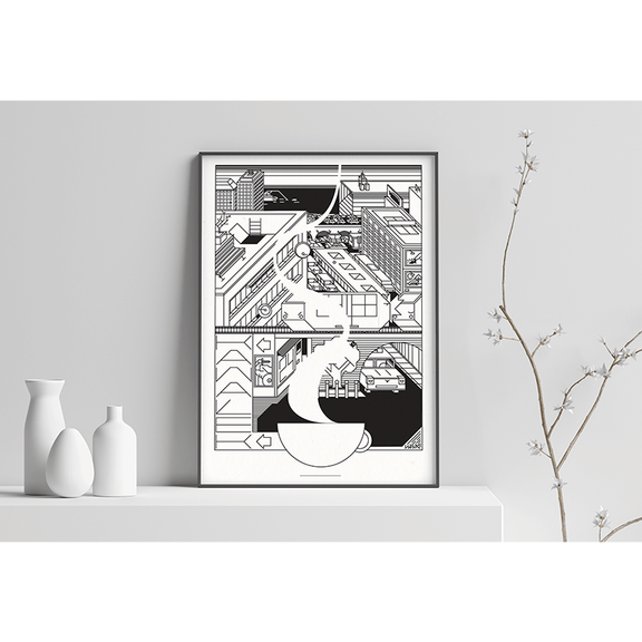 24/7 sitodruk 70x50, papier czerpany.